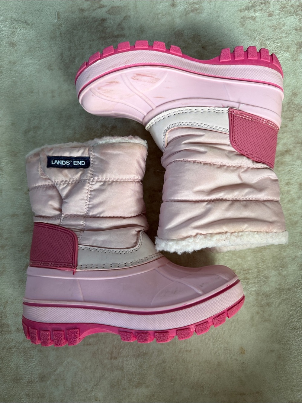 Lands' End Pink and Hot Pink Kids' Snow Boots